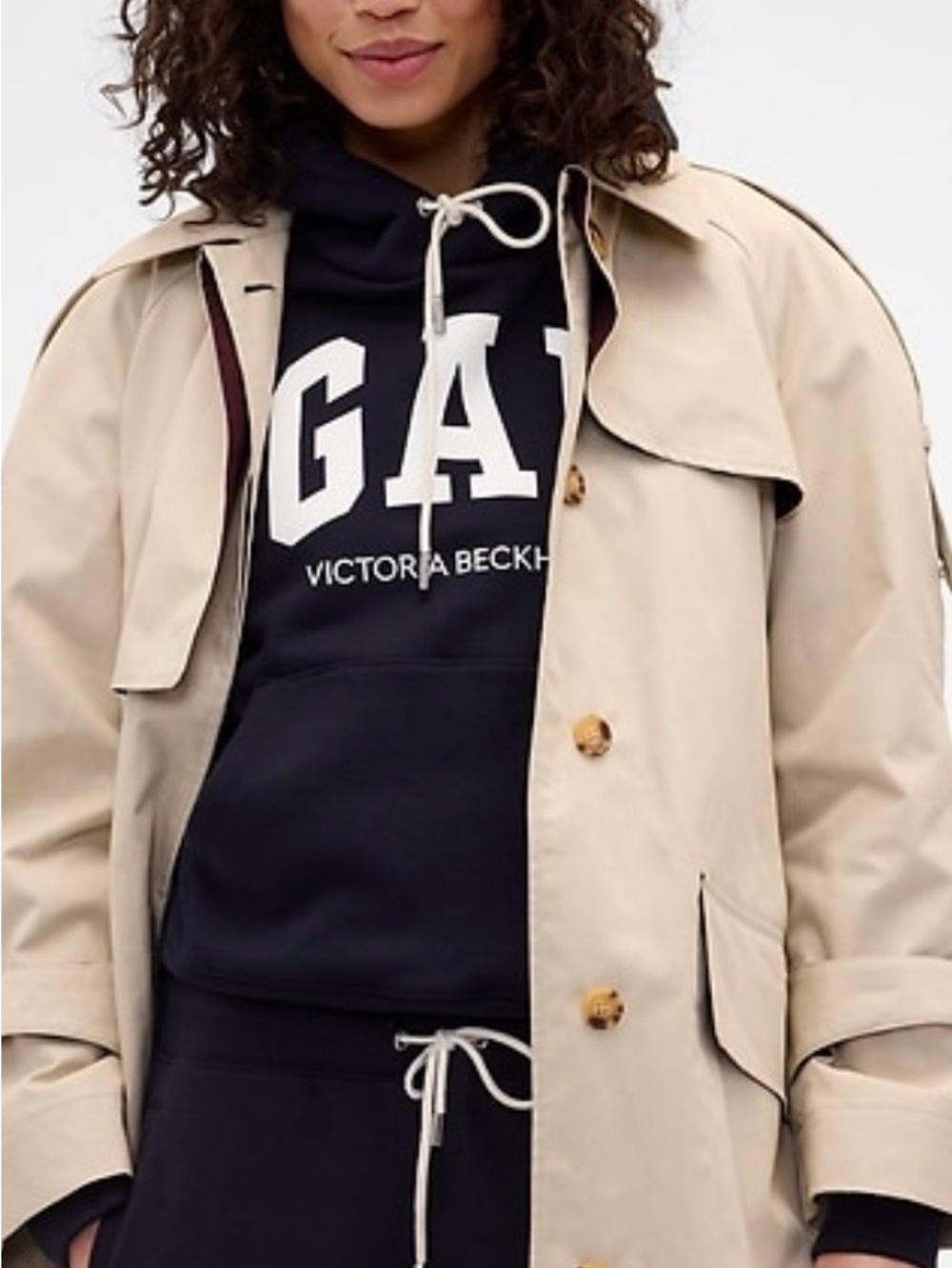 GAP x Victoria Beckham Black Logo Hoodie